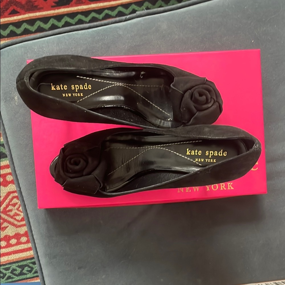 Kate Spade NY Black Women's Heels rosette